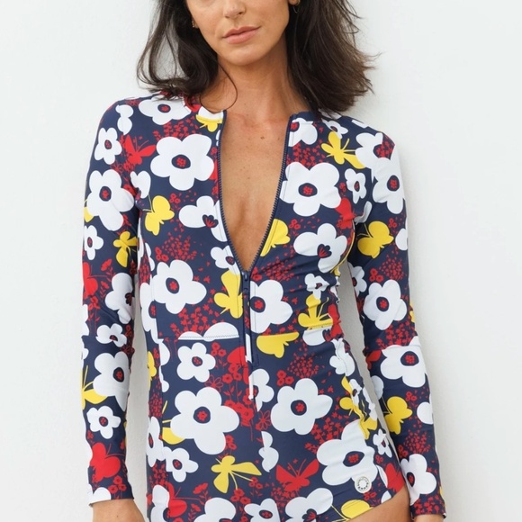 Medium Biliblond Alex Flowers Long Sleeve Swimwear Brand New with Tags - Picture 3 of 9